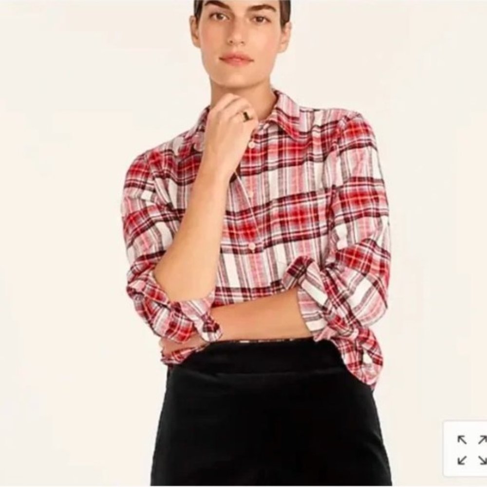 J. Crew Women's Flannel Button Down in Vintage Plaid, medium